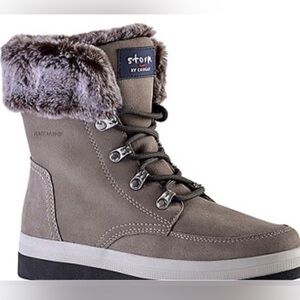 Storm by Cougar Melody fur collar Waterproof Insulated gray lace-up boot size 10